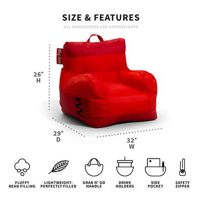 Big Joe Dorm Bean Bag Chair, Kids/Teens, Smartmax 3ft, Two Tone Red - Yahoo  Shopping