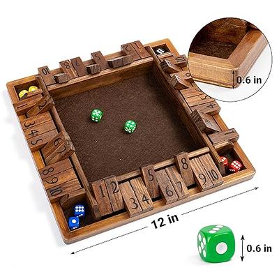 TUAHOO 4 Player Shut The Box Dice Game Wooden Classic Board Games Indoor  Outdoor Games for Adults Families Home Party Toys Close The Box Math Games