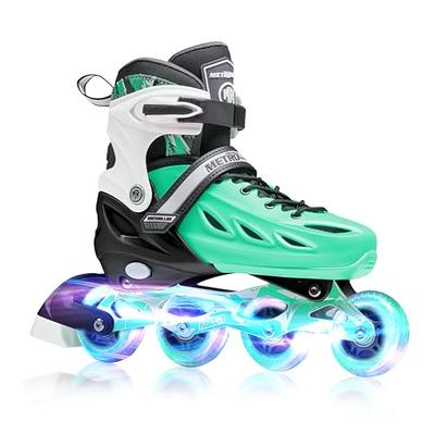 Adjustable Illuminating Inline Skates with Light Up Wheels for Kids Girls  Boys S