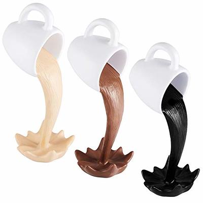 3 Pieces Floating Coffee Cup Sculpture Magic Pouring Splash Coffee