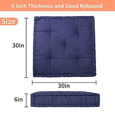 HIGOGOGO Extra Large Floor Pillow, Square Tufted Floor Cushion with Frilled  Edge, 30x30x6 inch Thicken Floor Pillow Meditation Cushion for Yoga,  Reading, Kids Playing and Pet Sleeping, Dark Blue - Yahoo Shopping