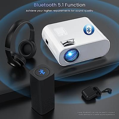 Mini Projector, HISION Bluetooth Projector 1080P Projector 4K Movie  Projector Portable Home TV Projector 8500L Outdoor Video LED Projector  Compatible
