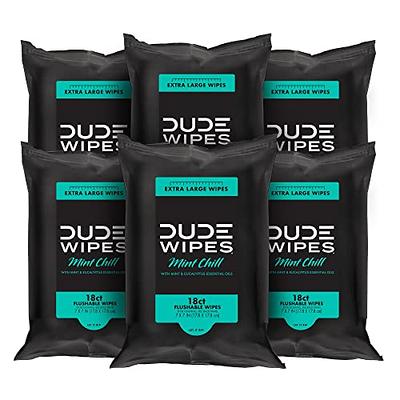 Dude Wipes Flushable Single for Travel Unscented with Vitamin-E & Aloe 100% 2 30