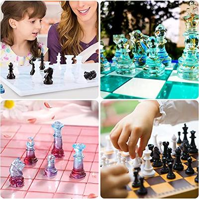 6pcs Chess Mold for Resin, Resin Chess Mold 3D Silicone, 3D Chess Board Resin  Molds Flexible