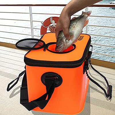 Fishing Bucket,Foldable Fish Bucket, Multi-Functional EVA Fishing Bag for  Outdoor, Live Fish Lures Bucket and Fish Protection Bucket,10GAL/8GAL/6GAL/4.8GAL/3GAL  Live Fish Container(6GAL/Orange) - Yahoo Shopping