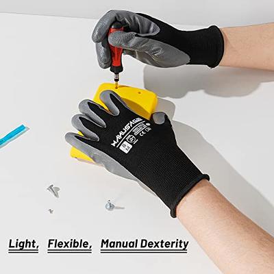 MANUSAGE Safety Work Gloves, Nitrile Work Gloves For Men and Women