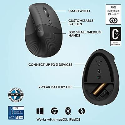 Logitech MX Vertical Advanced Ergonomic Wireless Mouse Control and Move  Content Between 3 Windows and Apple Computers Bluetooth or USB Rechargeable  Graphite - Office Depot