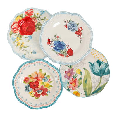 The Pioneer Woman Floral Medley Mug Rack with Appetizer Plates and