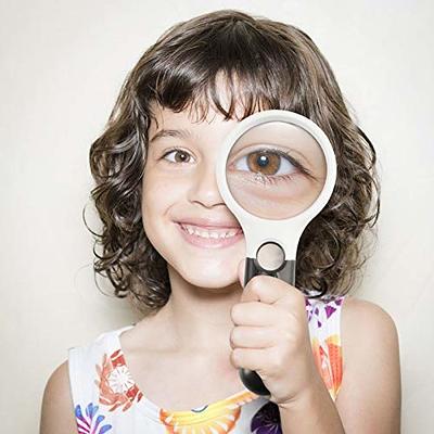 Large Magnifying Glass with Light, Magnifier 10X 25X 45X Handheld