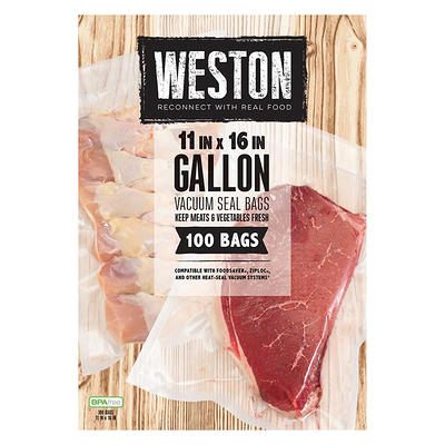 Weston 11 in. x 16 in. Gallon Vacuum Sealer Bags (100-Count)