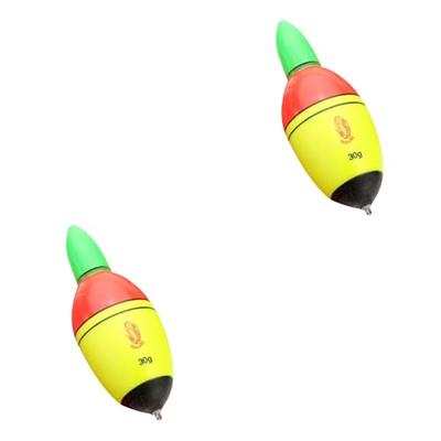 1oz Lighted Fishing Slip Bobbers EVA Green Red LED Light Up Fishing Float  with Battery, Yellow 