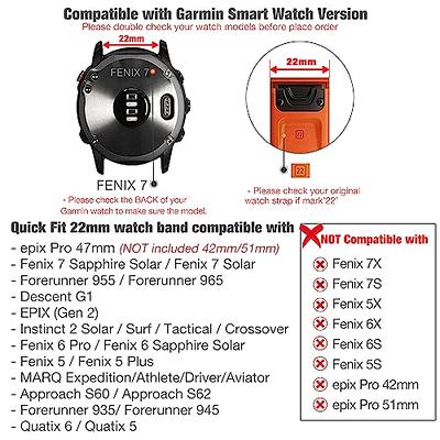 22 26mmSilicone Leather Watch Strap For Garmin Fenix 7 7X 6X 6Pro 5X 5Plus  935 Epix
