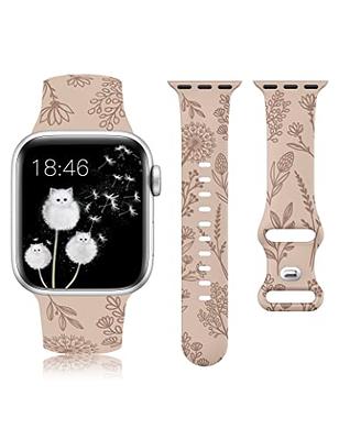  OriBear Leopard Band Compatible with Apple Watch Band 41mm 40mm  38mm 45mm 44mm 42mm 49mm for Women Girls Men, Cute Silicone Floral  Replacement Wristband Strap for iWatch Series 8 7 SE