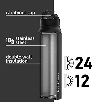 Insulated Water Bottles 24 oz, Santeco Stainless Steel Bottle with Lanyard  & Wide Mouth Spout Lid, Leak Proof, Double Wall Vacuum Water Bottle, Keep
