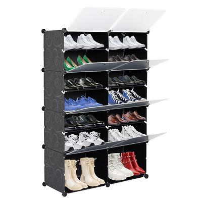 Shoe Rack Storage Organizer, Shoe Shelves 12 Tier Free Standing Shoes  Cabinet Shelf Portable, White Closet Shoe Racks With Doors Expandable  Stackable