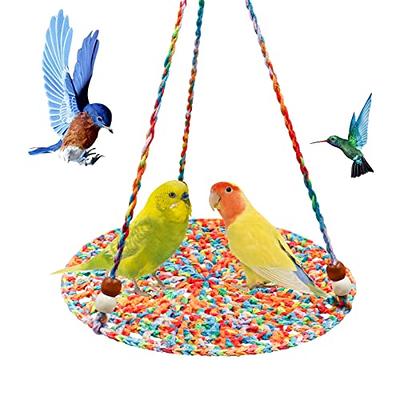 Bird Rope Perch for Parrots, Cockatiels, Parakeets, Budgie Cages Comfy  Birds Colorful Rope Perches Toy (41inch Metal nut)