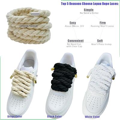 Lopau Thick Rope Shoe Laces for Air Force 1 Sneakers, Chunky Fat Rope Laces  for Dunks,AF1,Air Jordan Shoes, Replacement Jumbo Shoelaces Strings for DIY  Custom Accessories(White) - Yahoo Shopping