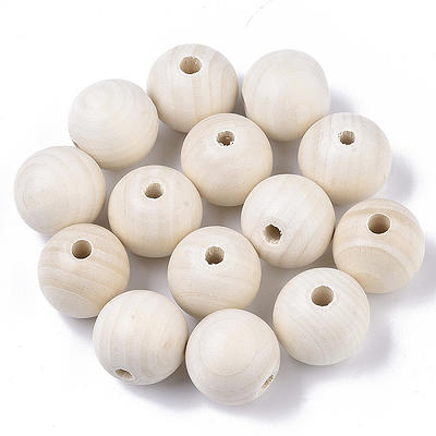 Natural Unfinished Wood Beads, Waxed Wooden Beads, Smooth Surface, Round, Macrame  Beads, Large Hole Beads, Floral White, 30mm, Hole: 6~7mm Cobeads.com -  Yahoo Shopping