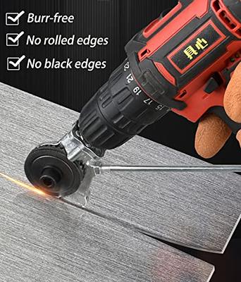 Electric Drill Plate Cutter Metal Cutting Double Head Sheet Nibbler Saw  Cutter Electric Drill Attachment Free Cutting Tool