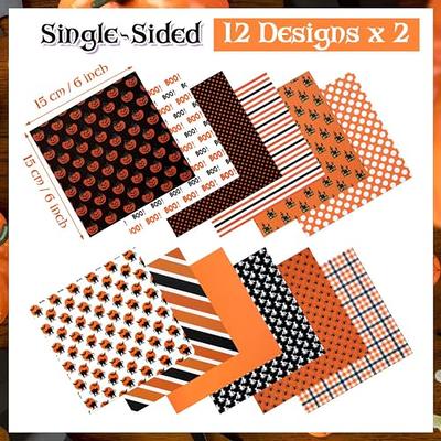 PUIKSXER 24 Sheets Halloween Scrapbook Paper, 6 Inch Pumpkin Witch Spider  Boo Pattern Paper Cardstock Single-Sided Orange Black Craft Paper for Card  Making Photo Album Party Decor (Style 1) - Yahoo Shopping