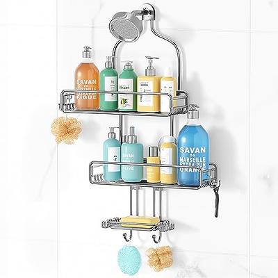 Shower Caddy Hanging over Shower Head Rust Roof Shower Organizer