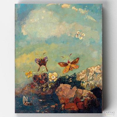 Premium Paint By Numbers Kit - Butterflies Odilon Redon Canvas