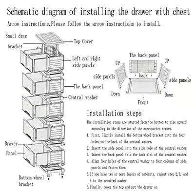 DBESSIC Plastic Drawers Dresser,Storage Cabinet with 6 Drawers