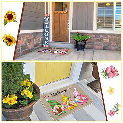 Memorial Day Door Mat Outdoor,Christmas Door Mat Front Door  Indoor,Anti-Slip Christmas Doormat,Christmas Welcome Mat,Christmas Jute Winter  Snow Christmas Tree Door Mat 