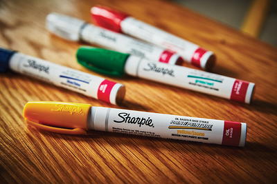 Sharpie Oil-Based Paint Marker, Medium Point, Yellow Ink, Pack of 3