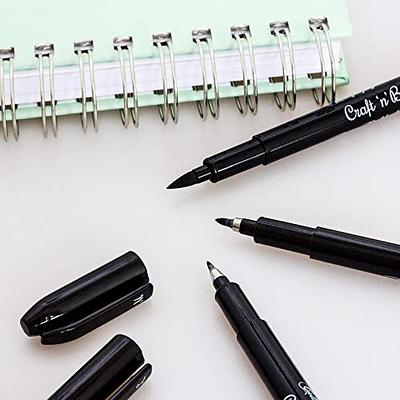 Hand Lettering Pens, Calligraphy Pens, Brush Markers, Soft and Hard Tip - 4  Pcs Black Ink Pen Set for Beginners Writing, Art Drawing, Sketching, Water