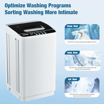 Giantex Full Automatic Washing Machine, 2 in 1 Portable Laundry Washer  1.5Cu.Ft 11lbs Capacity Washer and Spinner Combo 8 Programs 10 Water Levels