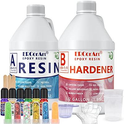 Epoxy Resin Kit - 1 Gallon Clear Resin Epoxy with Pigment, Glitter