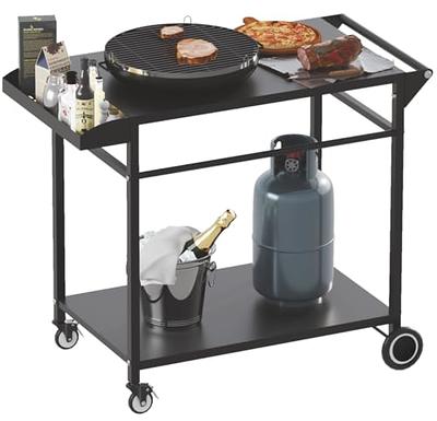 Outdoor Portable Grill Table stand - Folding Prep Stand for 17 or 22  Blackstone Griddle, Large Space blackstone Table with Wheels, Pizza Oven  Cart