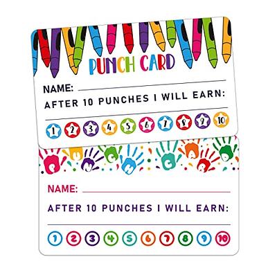 PETCEE 100Pcs Punch Cards for Kids Students Incentive Reward Card for  Classroom Behavior Punch Cards for Back to School Teacher Supplies for  Business Classroom Kindergarten Preschool Elementary - Yahoo Shopping