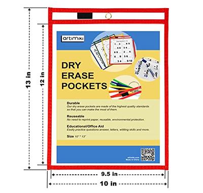 Dry Erase Pockets 30 Pack with 5 Rings Reusable Plastic Sleeves Gamenote  School