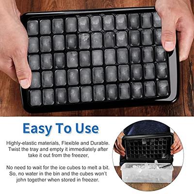 Ice Cube Tray with Lid and Storage Bin for Freezer, Easy-Release 55 Mini  Ice Tray with Spill-Resistant Cover, Container, Scoop, Flexible Durable