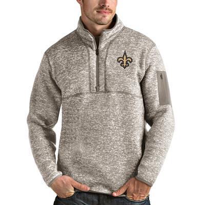 Antigua Men's Denver Broncos Fortune Quarter-Zip Oatmeal Pullover