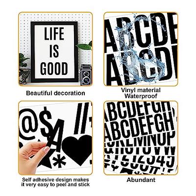 24 Sheets Large Letter Stickers 2.5inch Black,400 Pieces 2.5  Alphabet  Number Stickers,Self Adhesive
