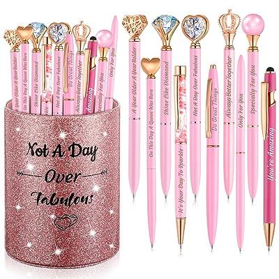  Yeaqee 9 Pcs Ballpoint Pens Set Metal Crystal Diamond