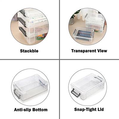 BTSKY 4 Pack Extra Large Capacity Plastic Pencil Box Stackable Translucent  Clear Office Supplies Storage Organizer for Gel Pens Erasers Tape Pens
