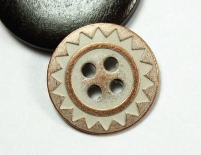 4 Hole Metal Buttons, Vintage Metal Buttons