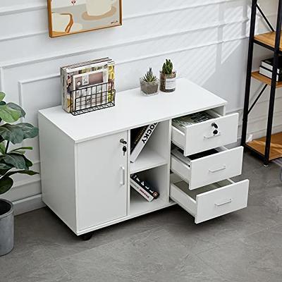 Sweetcrispy 3 Drawer Mobile Rolling File Cabinet With Lock For Home Of