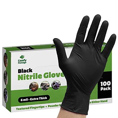GLOVEWORKS HD Black Nitrile Industrial Disposable Gloves, 6 Mil, Latex &  Powder-Free, Food-Safe, Raised Diamond Texture X-Large (Pack of 100) Box of  100