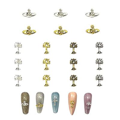 20pcs 3D Metal Twist Braided Chains Nail Art Charms Gold Alloy Chain Buckle  Nail Charms for Acrylic Nails Punk Nail Accessories Hollow Out Woven Rings