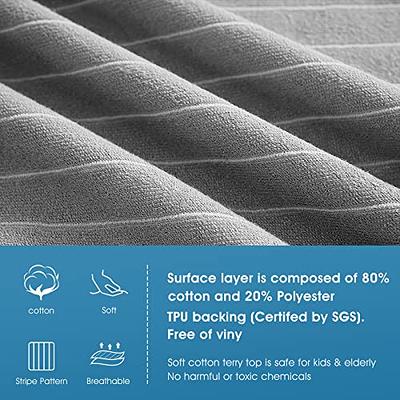 TASTELIFE Queen Size 100% Waterproof Mattress Protector Cotton Terry Top  Cover, Fitted 8-21 Deep Pocket Pad Cover Vinyl Free Washable, Breathable  