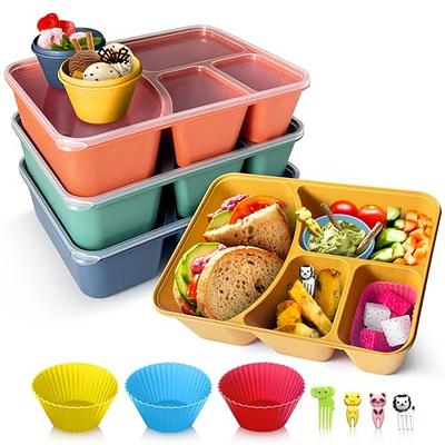 Bento Box, Students And Adult Lunch Box, Lunch Containers For Adults And  Children, Bento Lunch Box For Kids With Compartments, Sauce Container,  Chopsticks And Spork, Gray - Temu