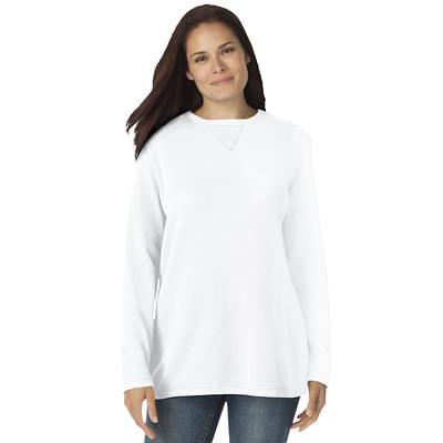 Woman Within Women's Plus Size Thermal Sweatshirt Sweatshirt 