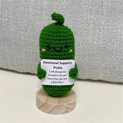 Handmade Emotional Support Pickled Cucumber Gift Cute Crochet Pickled  Cucumber Knitting Doll Christmas Pickle Ornament