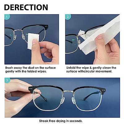 Eyeglass Cleaner Lens Wipes- 200 Pre-Moistened Individual Wrapped Eye Glasses Cleaning Wipes | Glasses Cleaner Safely Cleans Glasses Sunglasses