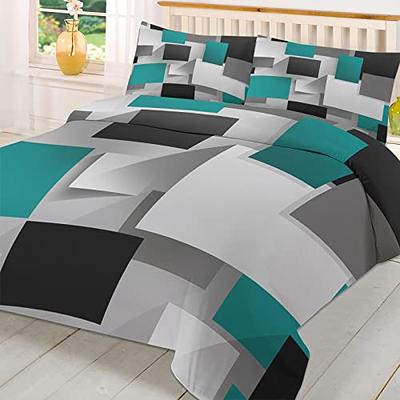 teal and black bedding